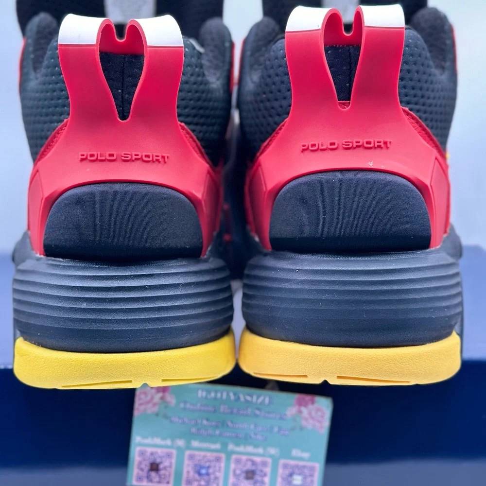 NEW Polo Ralph Lauren PS100 High-Top Sneakers 809846180002‎ Red/Black